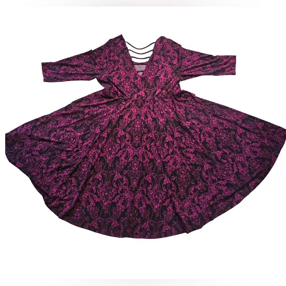 Enchanting Red & Black Torrid Skull Dress